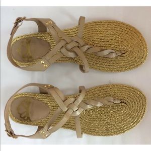 COPY - Fergalicious Misty Women Gold leather flat Espadrille Sandals  6